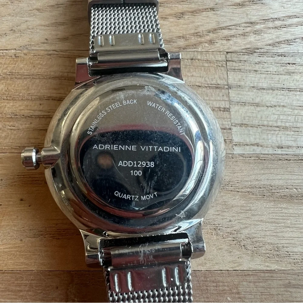 Adrienne vittadini ladies diamond blue dial dress watch NEW BATTERY